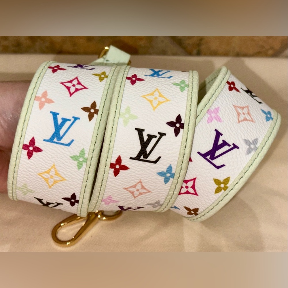 Louis Vuitton White Multicolor Bandouliere Strap